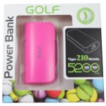 Power Bank Golf 5200 mAh Tiger 210 สีชมพู