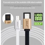 สายชาร์จ Micro USB (สายแบน) Golf Metal Cable - สีเงิน