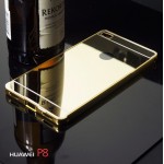 เคส Huawei P8 l เคสฝาหลัง + Bumper (แบบเงา) ขอบกันกระแทก สีทอง