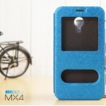 เคส Meizu MX4 l เคสฝาพับ เป็นขาตั้งได้ พร้อมช่องรูดรับสาย สีน้ำเงิน 