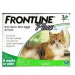 FRONTLINE Plus สำหรับแมวและลูกแมวอายุ 8 สัปดาห์ขึ้นไป 1 กล่อง บรรจุ 3 หลอด