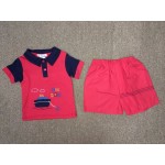 มาย ลิตเติ้ล เบบี้ My Little Baby เสื้อยืดคอปกพร้อมกางเกง สีแดง สำหรับ 6-9 เดือน
