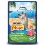 Friskies ชนิดเปียก สำหรับแมวโต รสปลาทูน่า & ปลาซาร์ดีน 80 กรัม