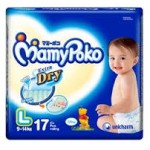 มามี่โพโค Mamy Poko Extra Dry ไซส์ L ห่อ 17 ชิ้น (เทปกาว)